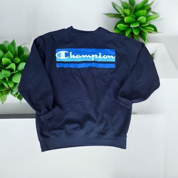 Champion Navy Blue Sweater size 1XL unisex crewneck sweatshirt - Picture 1 of 5